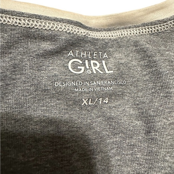 Athleta Girl Camo GRAY Large 14 Tie Breaker WHITE Tank Top - Picture 4 of 5